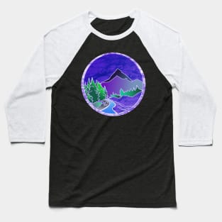 Mountain Stream Batik Baseball T-Shirt